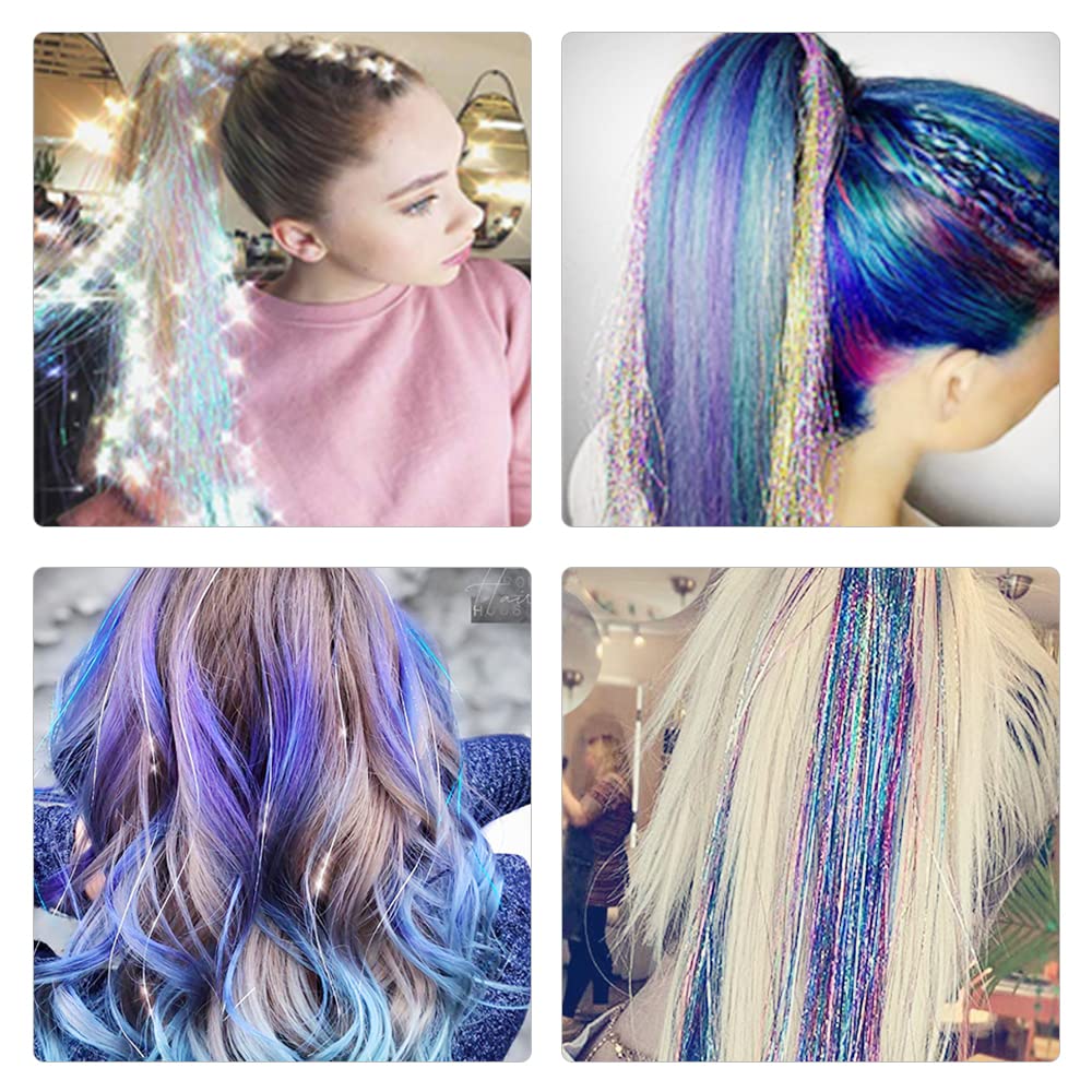 Edoneery tinsel woven into a braid showing easy application and visible sparkle