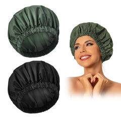 Edoneery front view of shower cap showing waterproof protection and neat finish