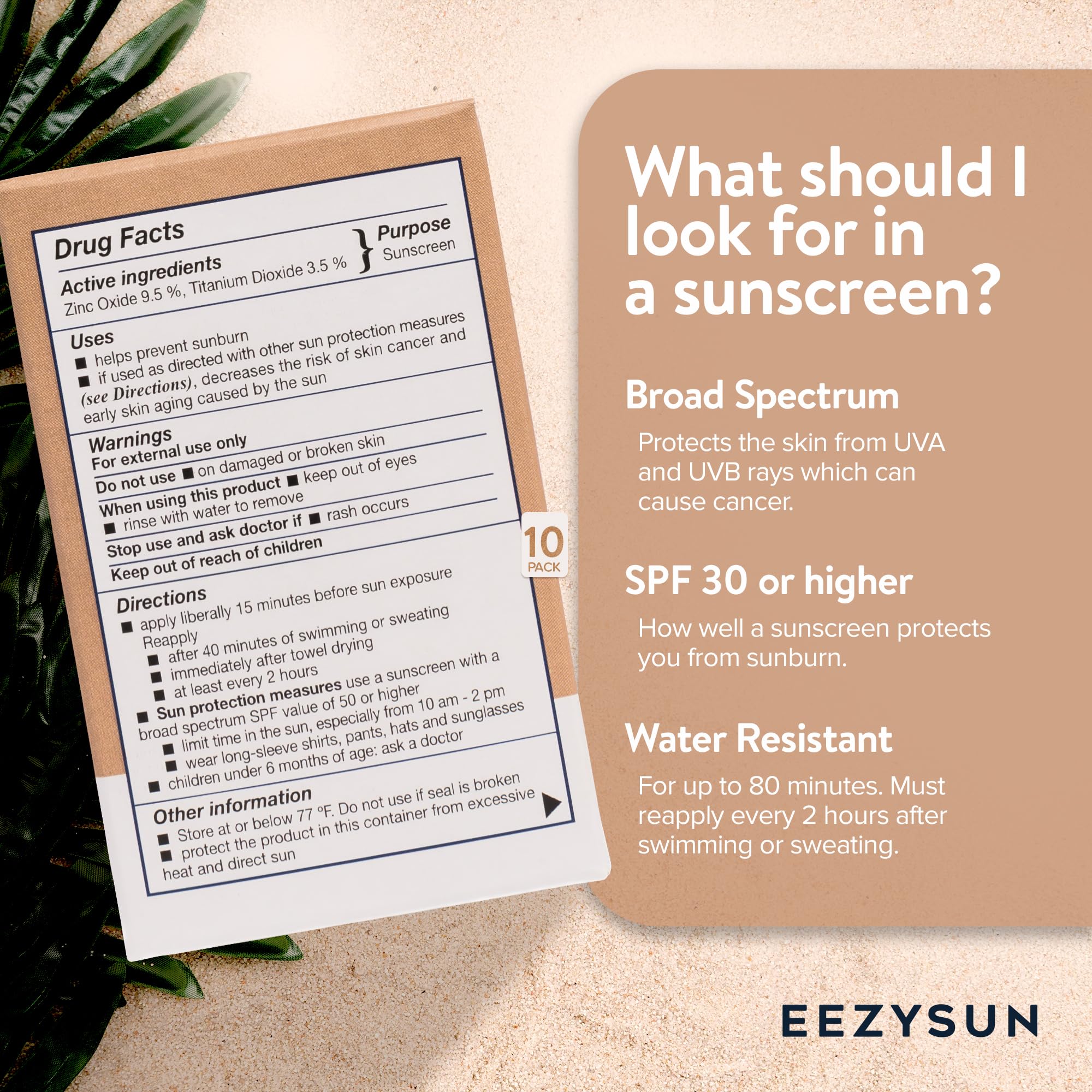 EEZYSUN close-up of squeeze packet highlighting easy application