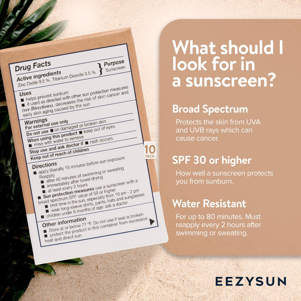 EEZYSUN close-up of squeeze packet highlighting easy application