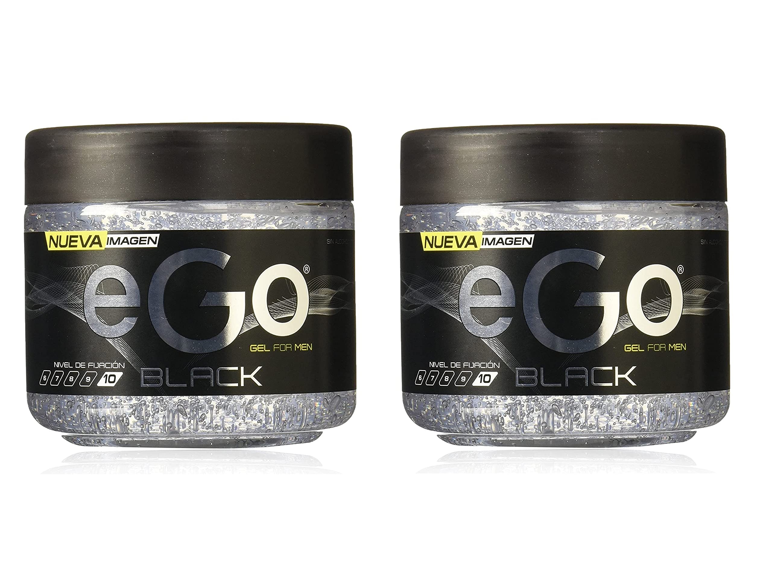 EGO eGo Black front packaging showing twin 450ml bottles and extra strong hold benefit