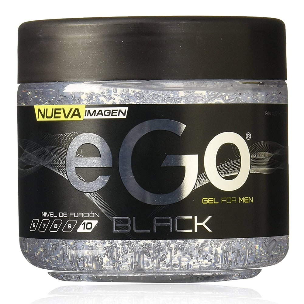 EGO eGo Black gel texture close-up illustrating thick, manageable formula for secure styling
