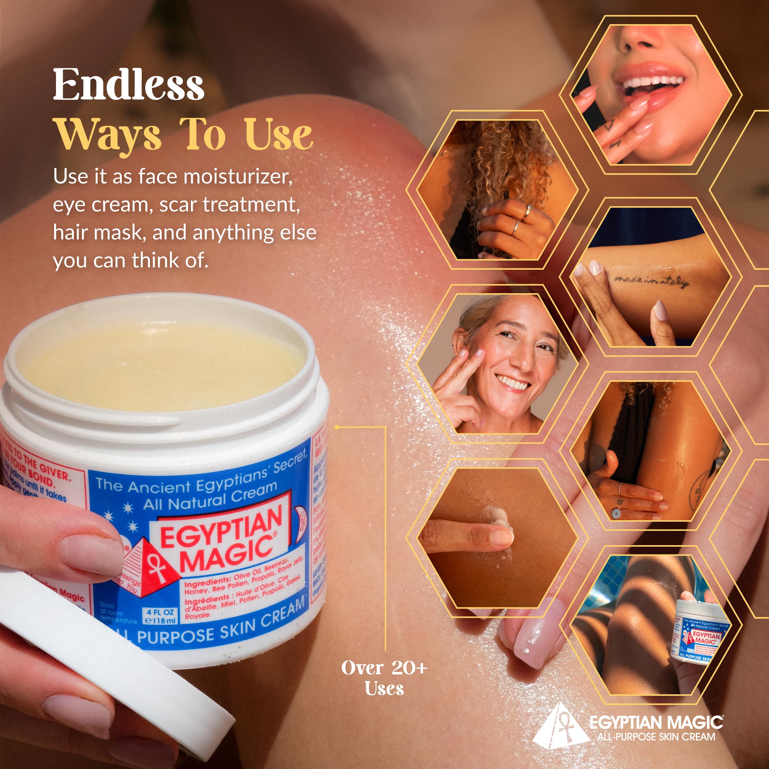 Egyptian Magic used on fresh tattoo offering gentle moisturizing protection