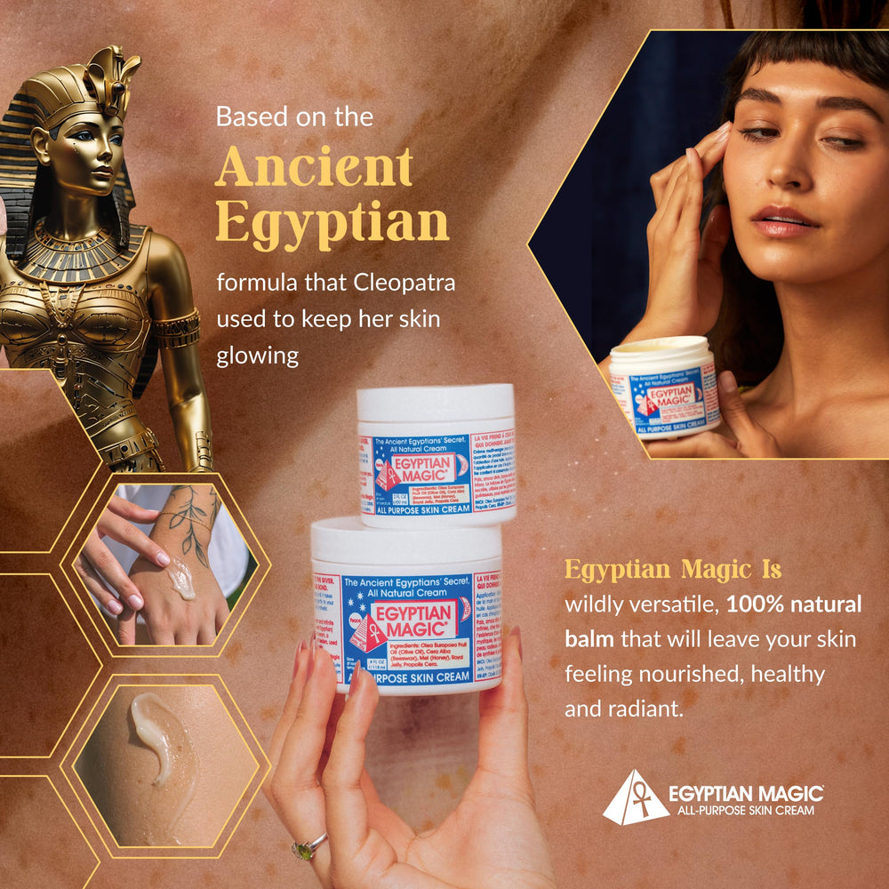 Egyptian Magic open jar closeup showing creamy texture and easy spreadability