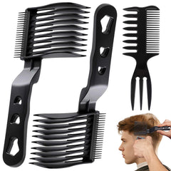 EHBELIF front view of three-piece comb set showing tools and brand, easy fade control
