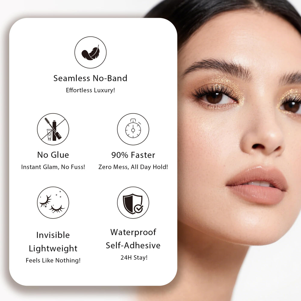 EHSZM BEAUTY close-up of curved invisible band and pre-glued edge, precise placement aid