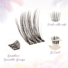 EHSZM BEAUTY lash cluster fibers detail, lightweight texture for comfort