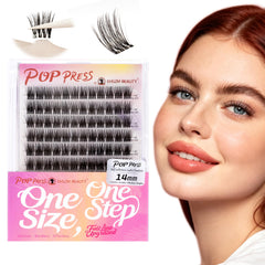 EHSZM BEAUTY packaging showing ready-to-press lashes, convenient and quick