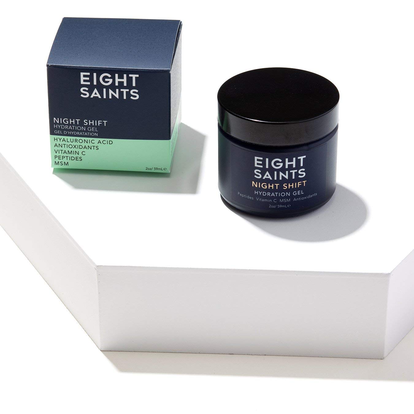 Eight Saints gel texture close-up highlighting lightweight, fast-absorbing hydration