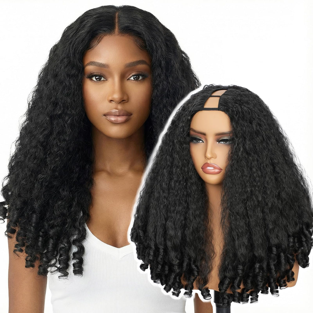 EINAEY front view showing full afro volume and instant style benefit