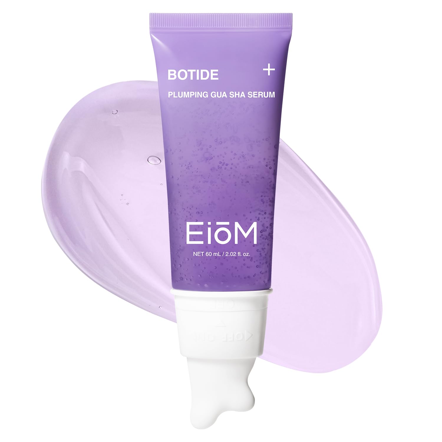 EIOM front packaging showing serum and built-in gua sha for quick routine