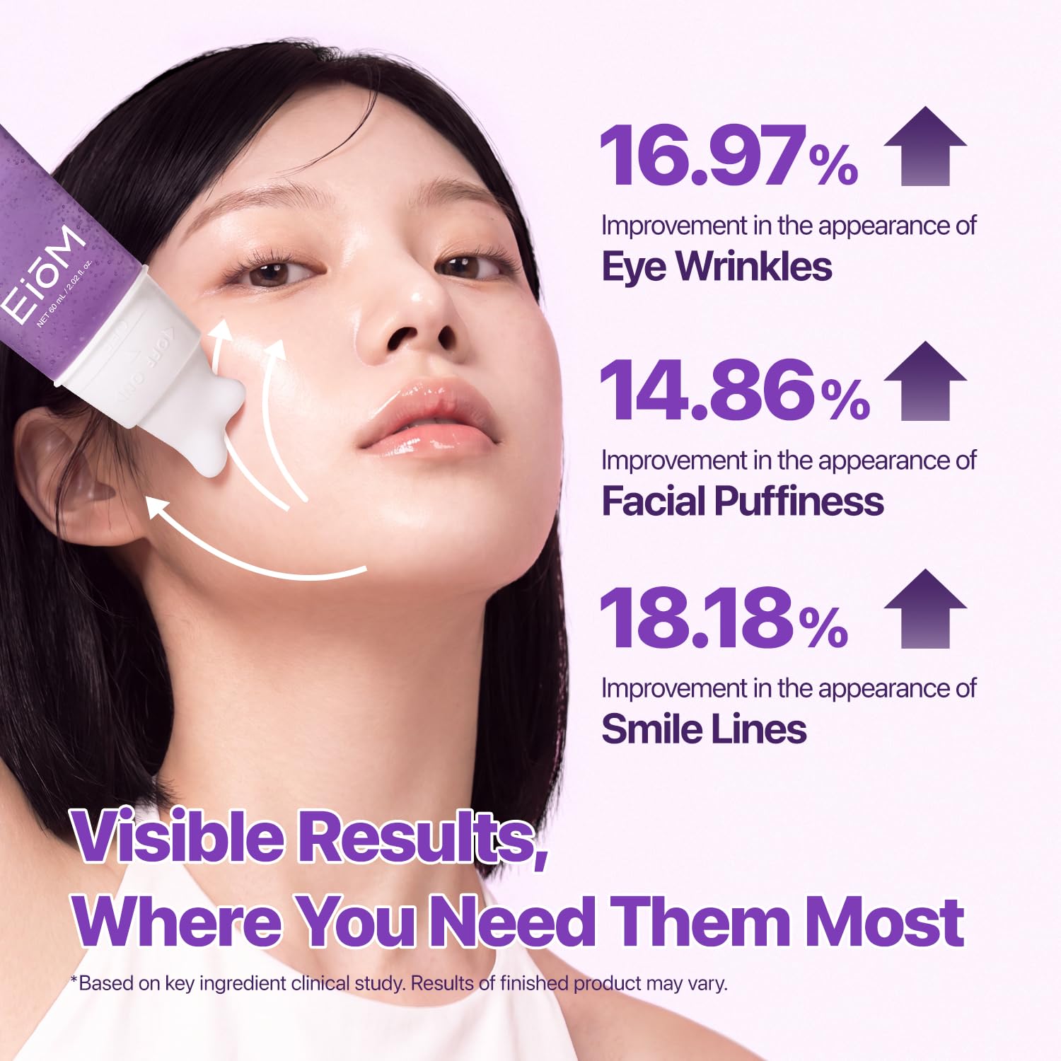 EIOM jawline and neck massage using tool to support firmer-looking contours