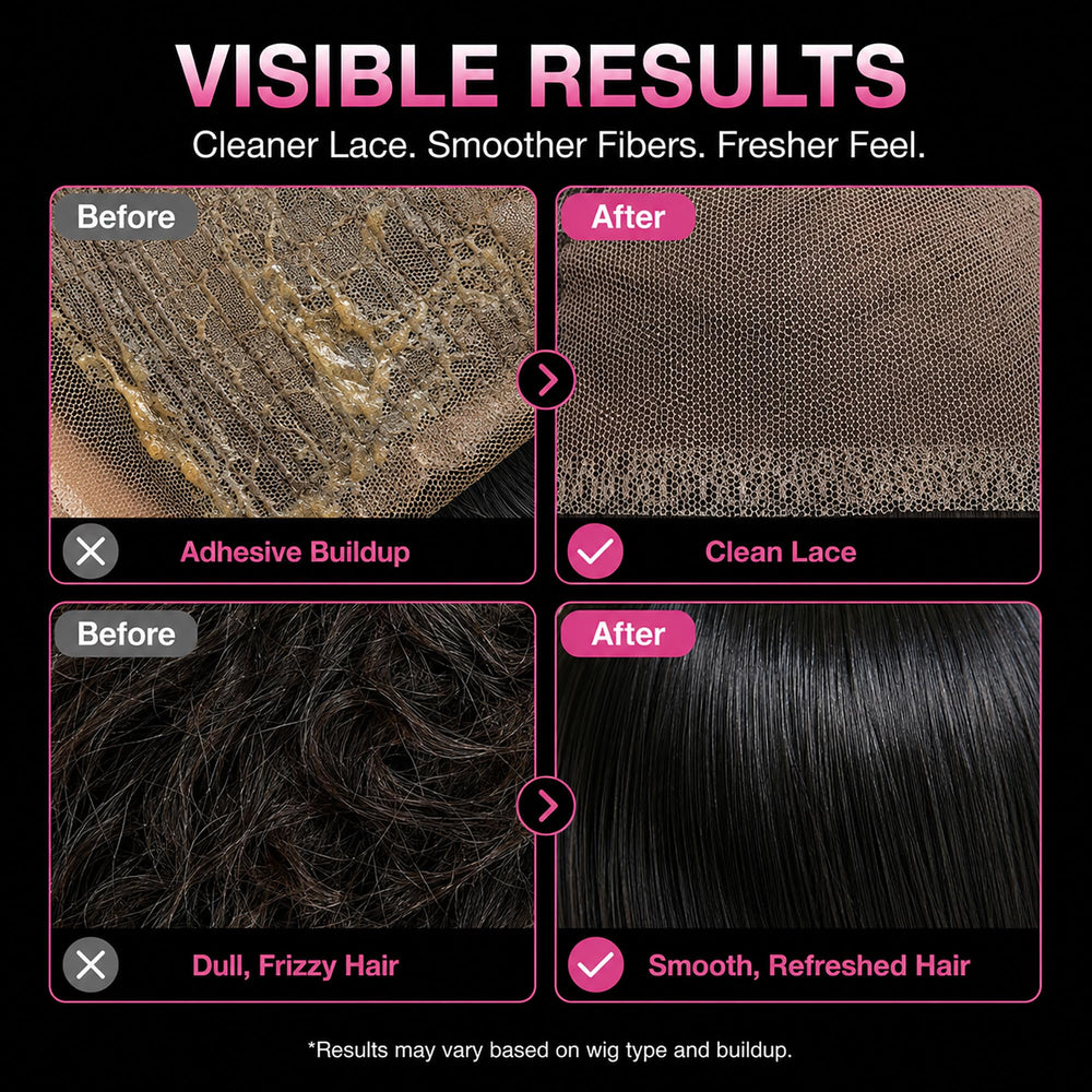 EJW before and after on human hair wig showing restored softness