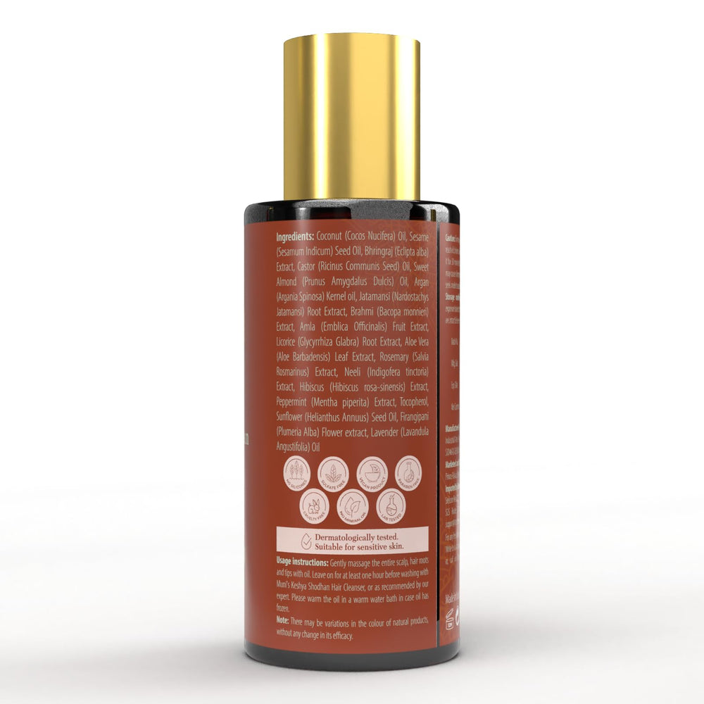 EKMIVEDA lifestyle bathroom shelf display suggesting daily haircare routine