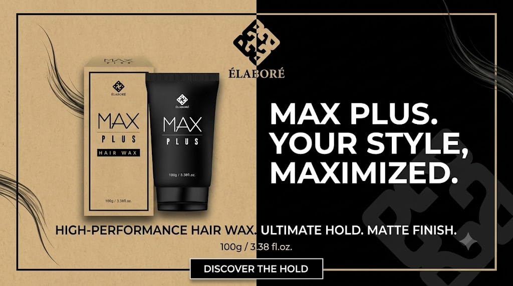 Styled man using Elabore MAX Plus for all-day groomed look and confidence