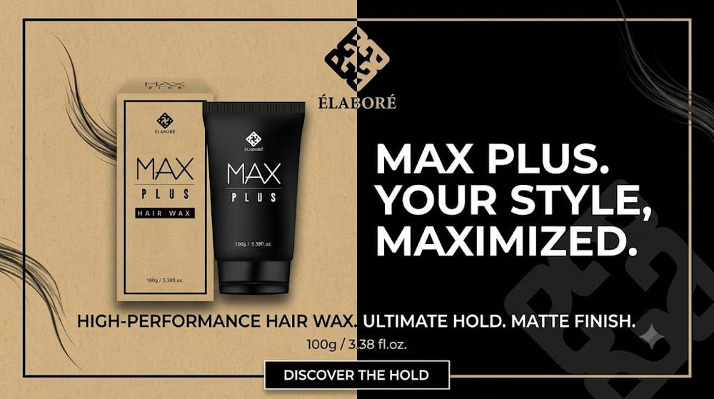 Styled man using Elabore MAX Plus for all-day groomed look and confidence