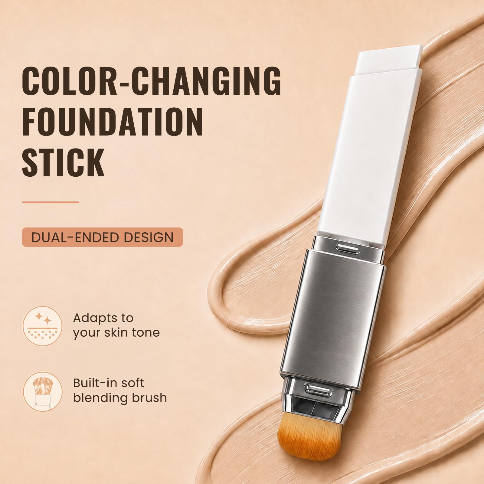 ELANQSKIN application swatched on forearm showing color transformation and seamless matching benefit