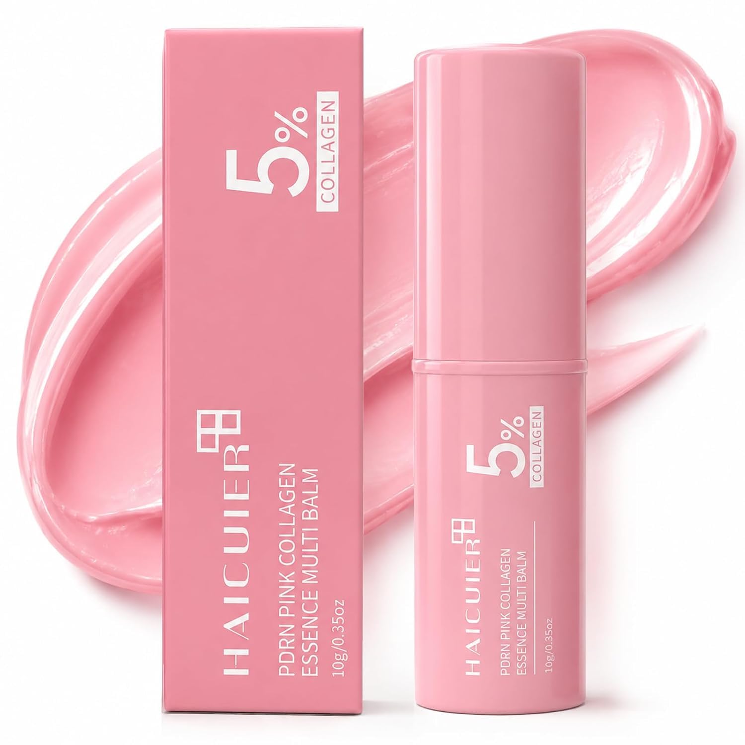 ELANQSKIN front packaging of collagen volume multi balm showing compact stick and benefit