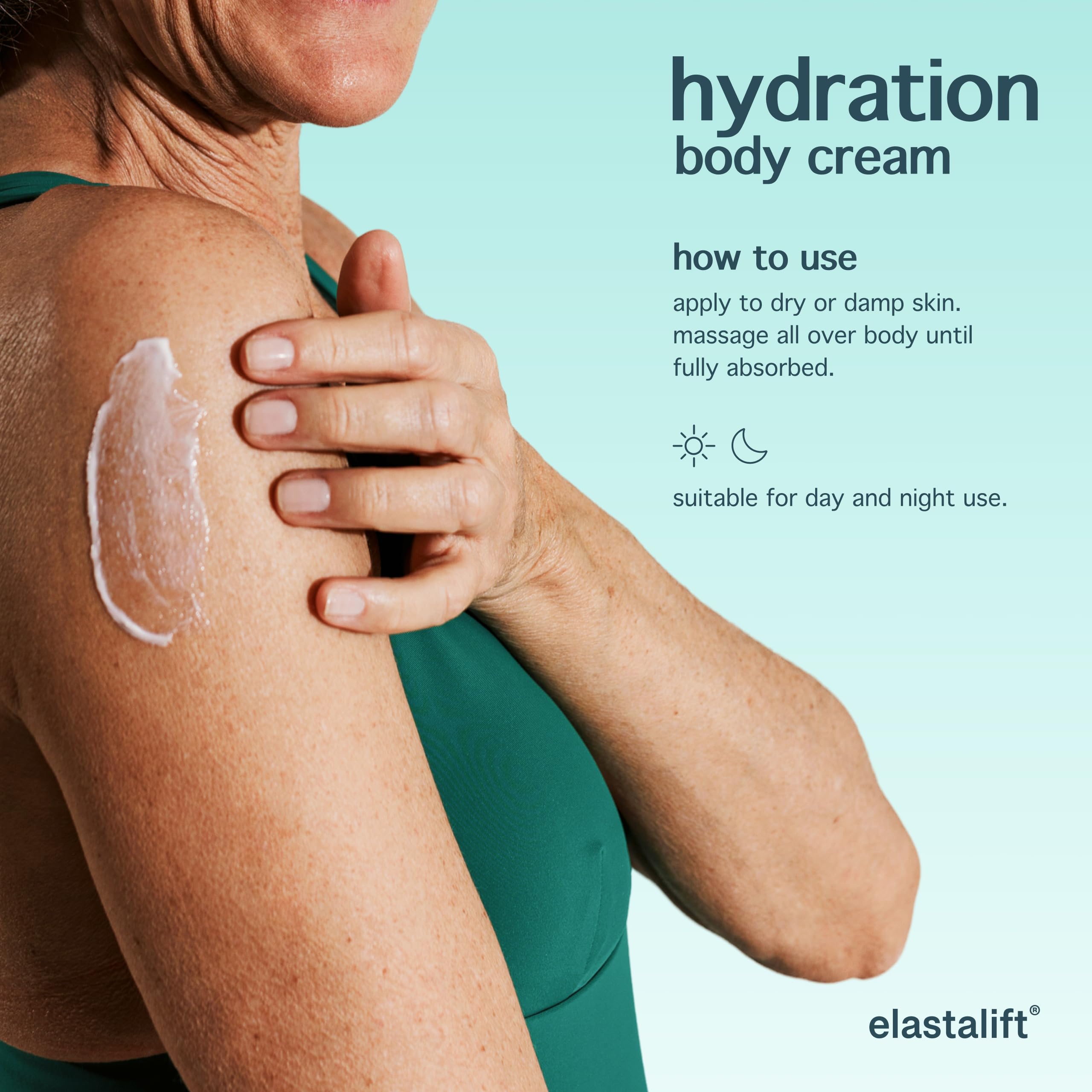 Elastalift body application on arm demonstrating smoother skin appearance