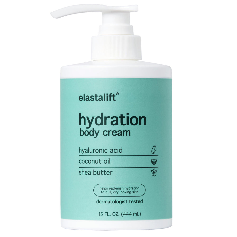 Elastalift front pump bottle showing product packaging and easy dispensing