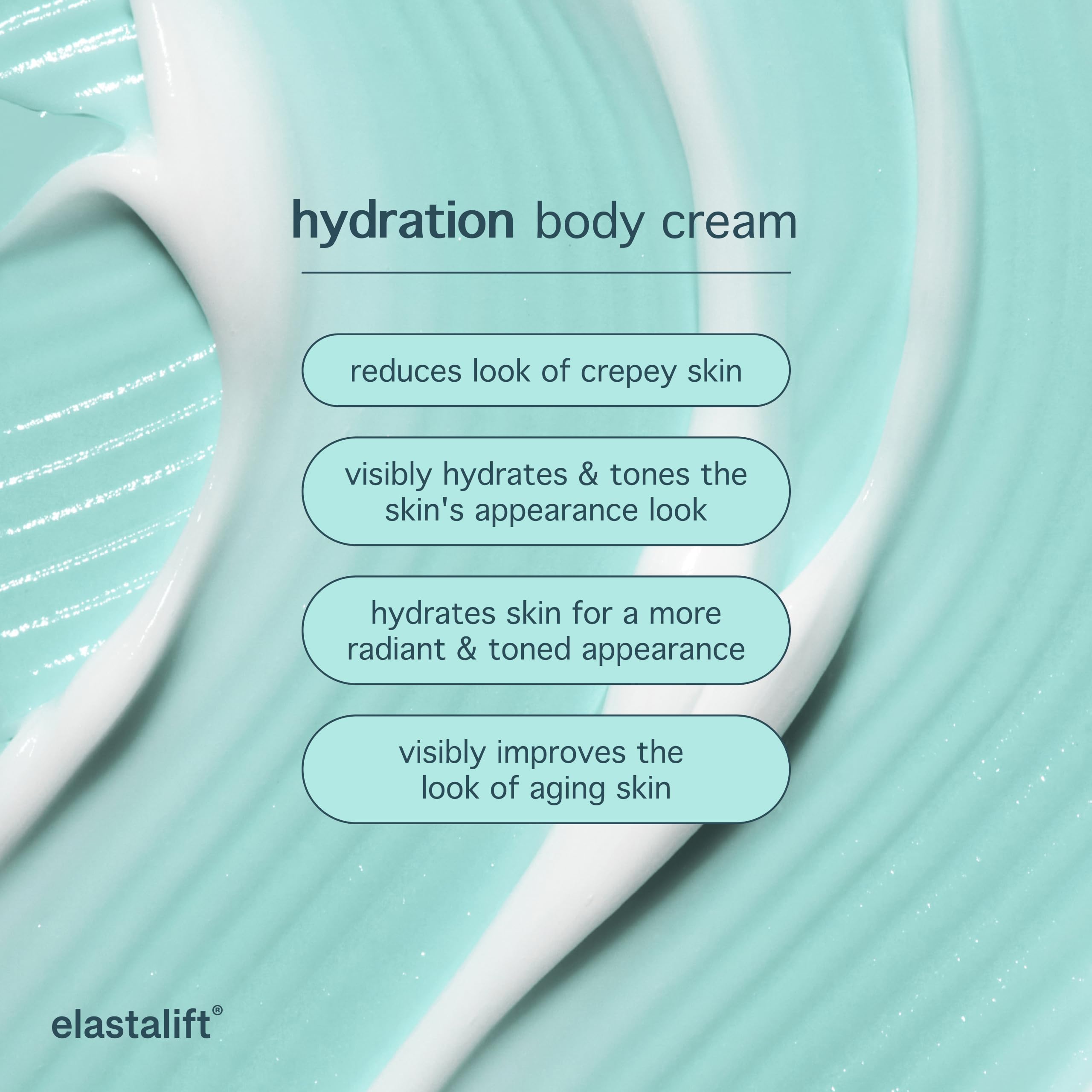 Elastalift ingredients displayed to emphasize hyaluronic hydration support
