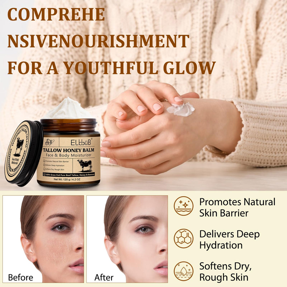 ELBBUB applying cream to face demonstration illustrating gentle hydration
