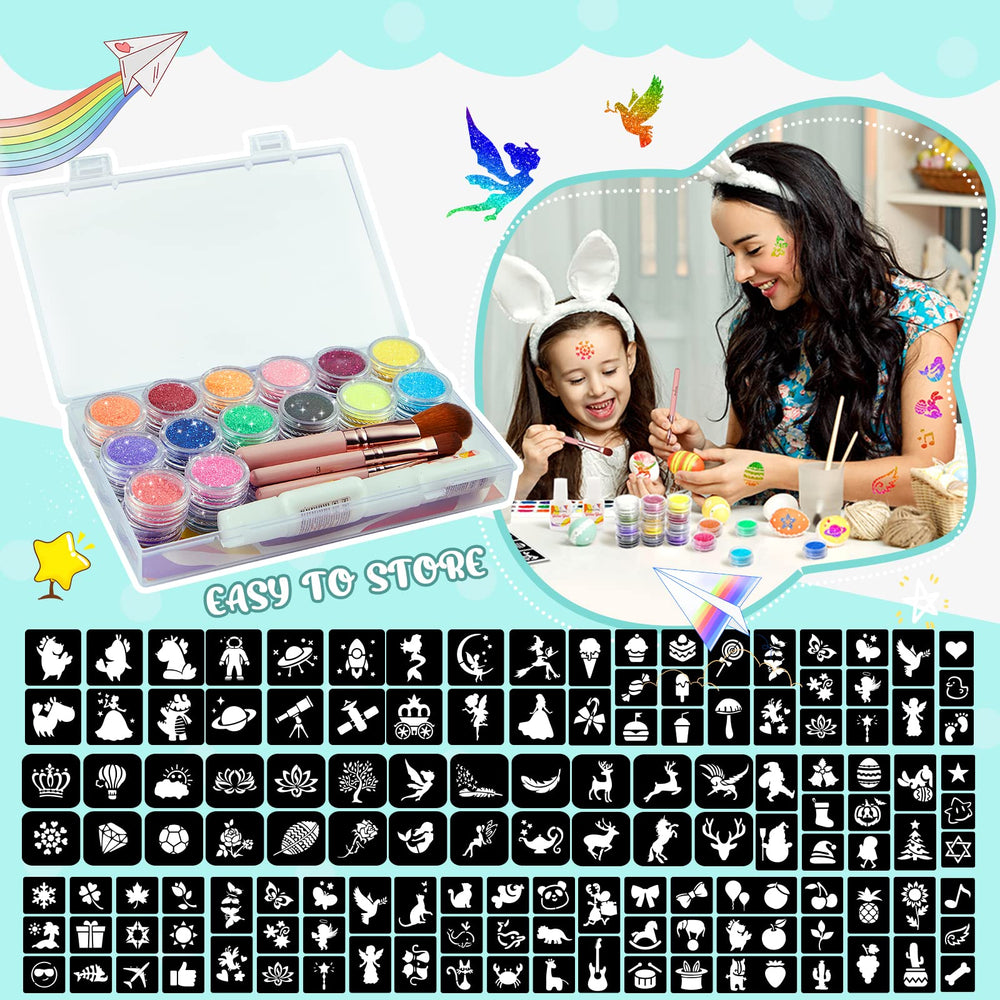 Eleanore's Diary stencil sheets spread showing 165 reusable design options