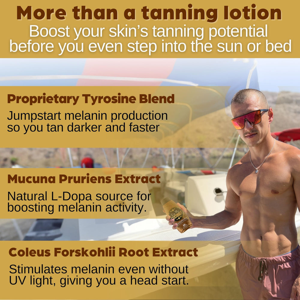 Elegant Sun user applying lotion at beach for enhanced sun tan development