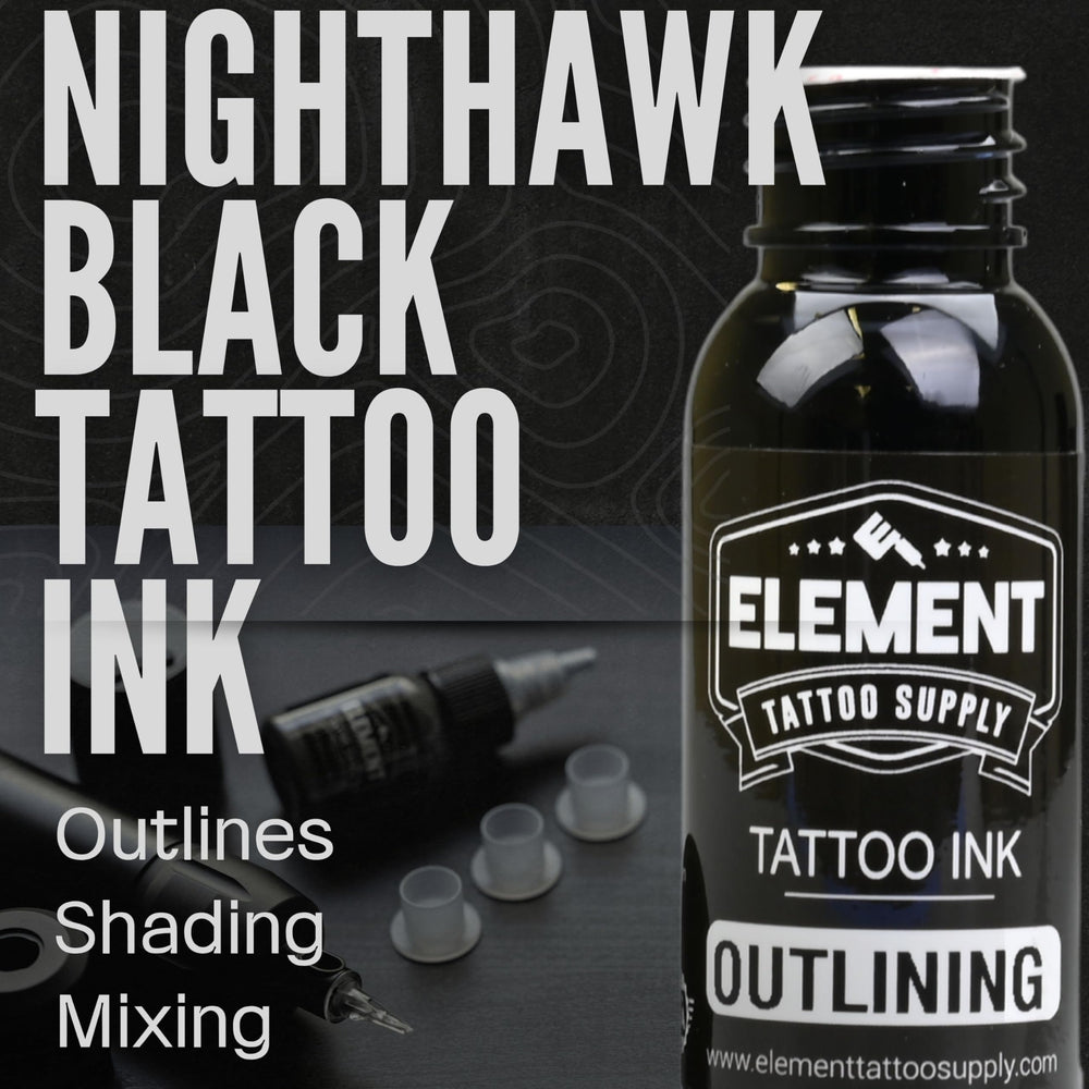 Element Tattoo Supply bottle next to ruler to show 8 oz size