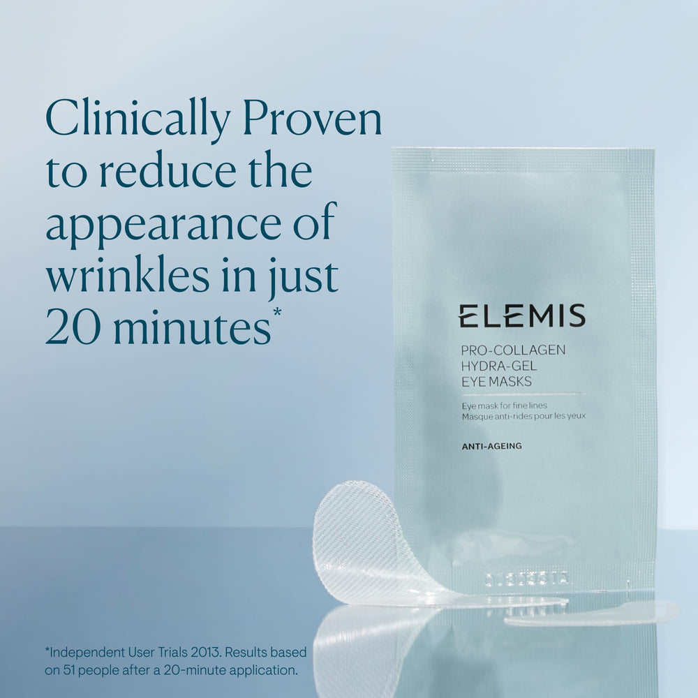 ELEMIS model applying under-eye mask demonstrating easy placement and instant smoothing