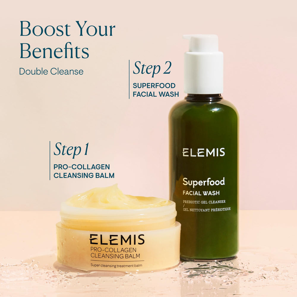 ELEMIS cleanser paired with serum showing routine layering benefit