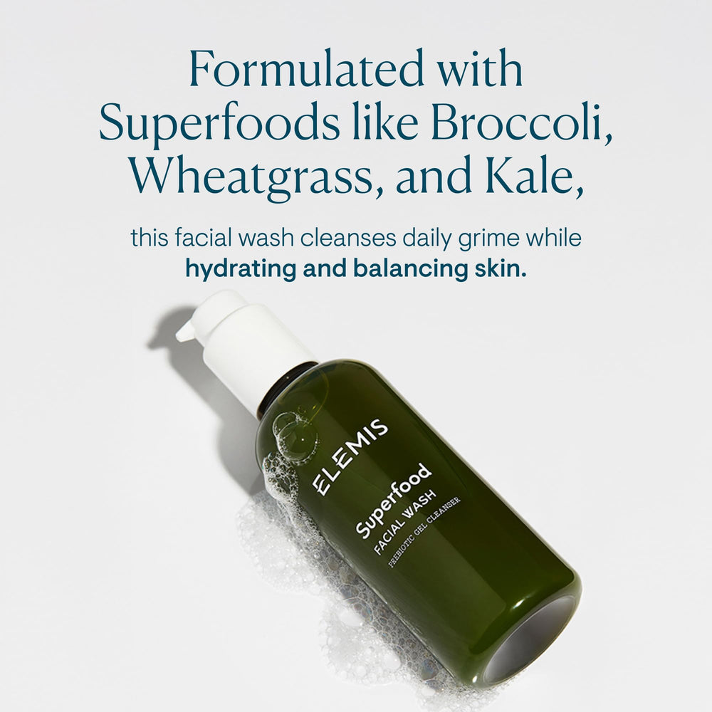 ELEMIS facial wash dispensing from pump illustrating easy application