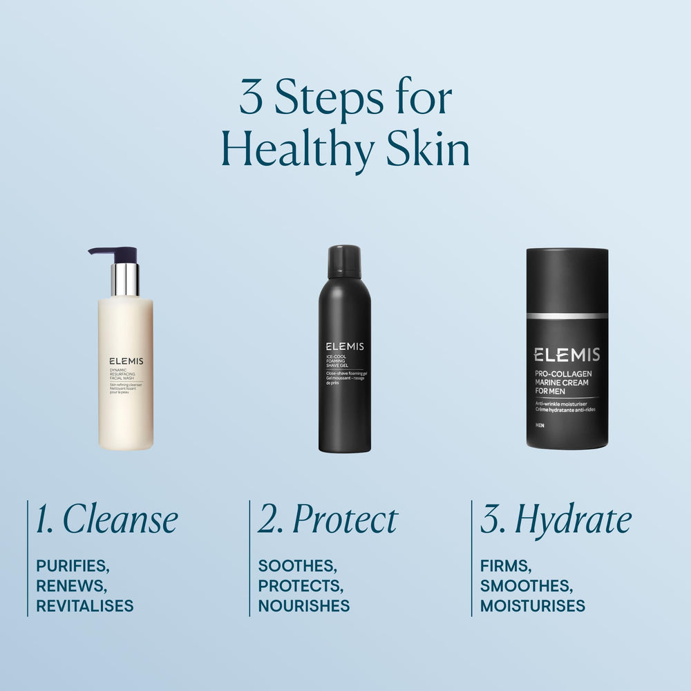 ELEMIS 198ml bottle beside ruler showing product size clarity