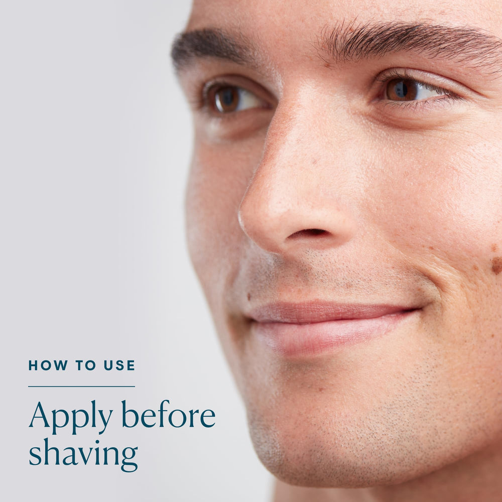 ELEMIS foam on face while razor glides for comfortable shave