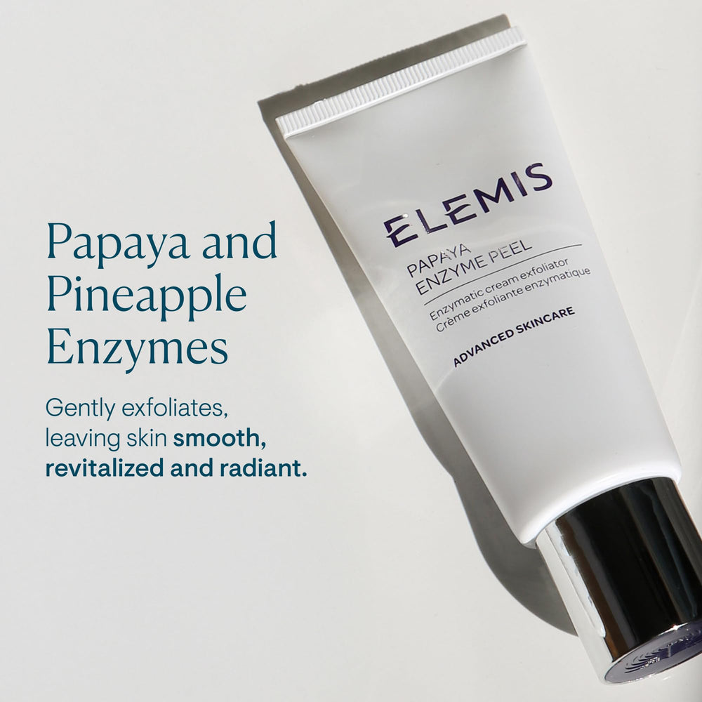 ELEMIS enzyme mask applied to cheek showing gentle exfoliation in use