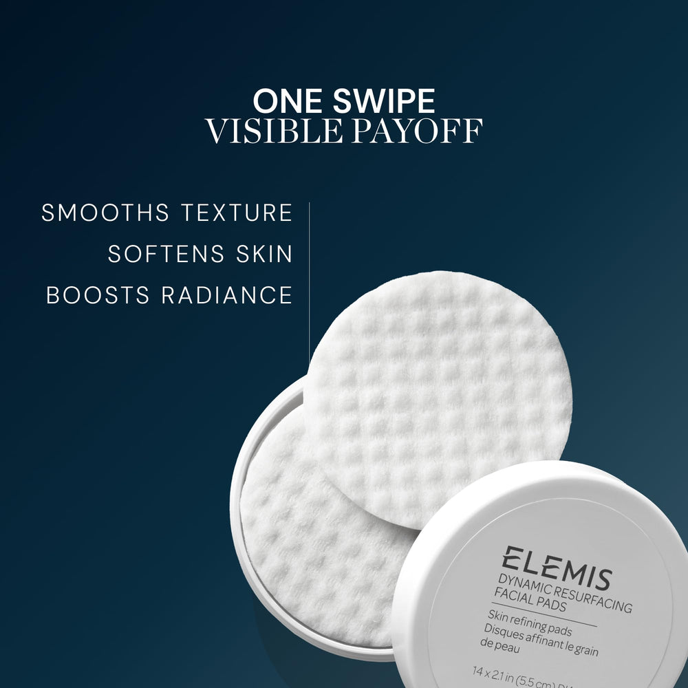 ELEMIS pads next to common items to show compact 14-count travel size