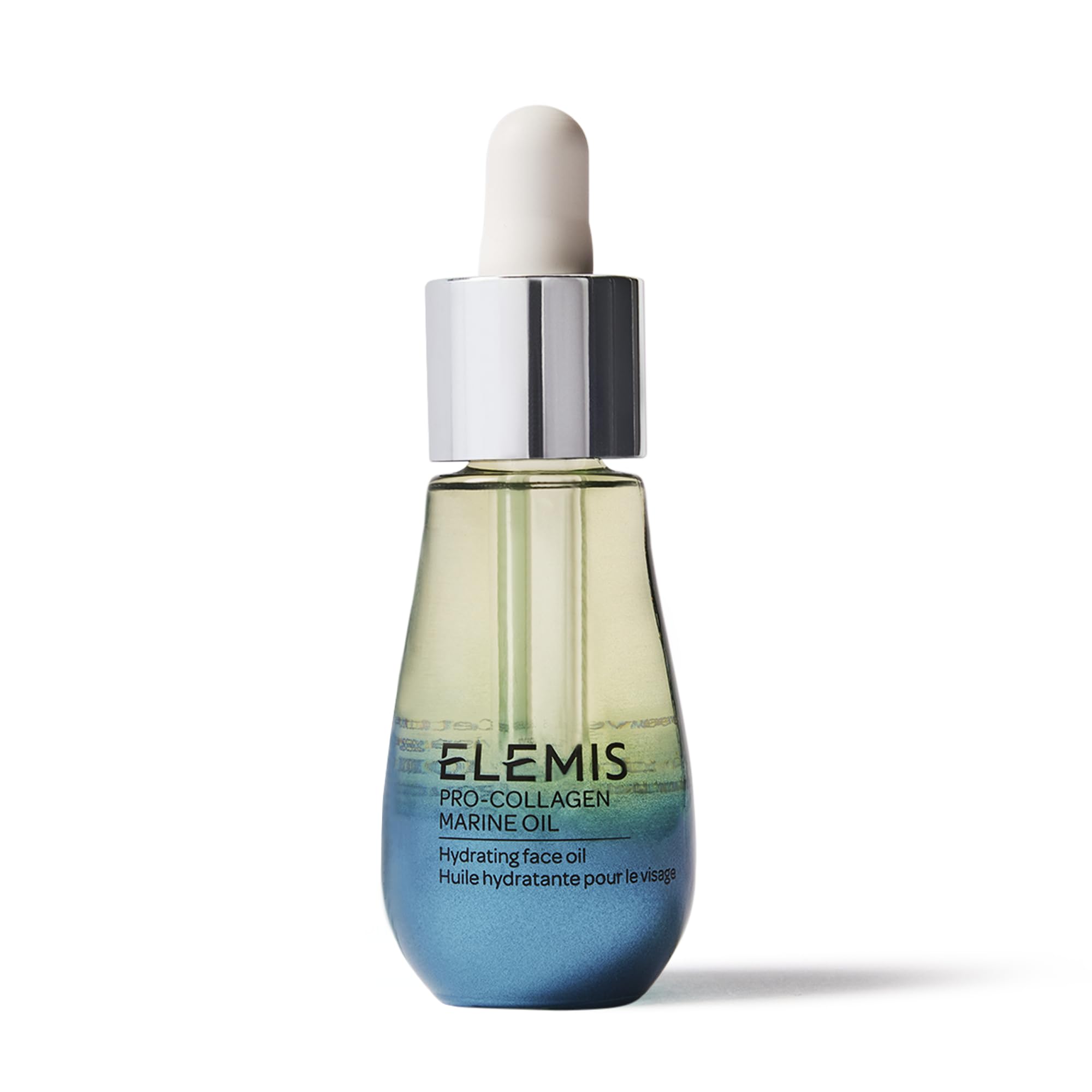ELEMIS front bottle shot showing sleek 15ml design and portable benefit