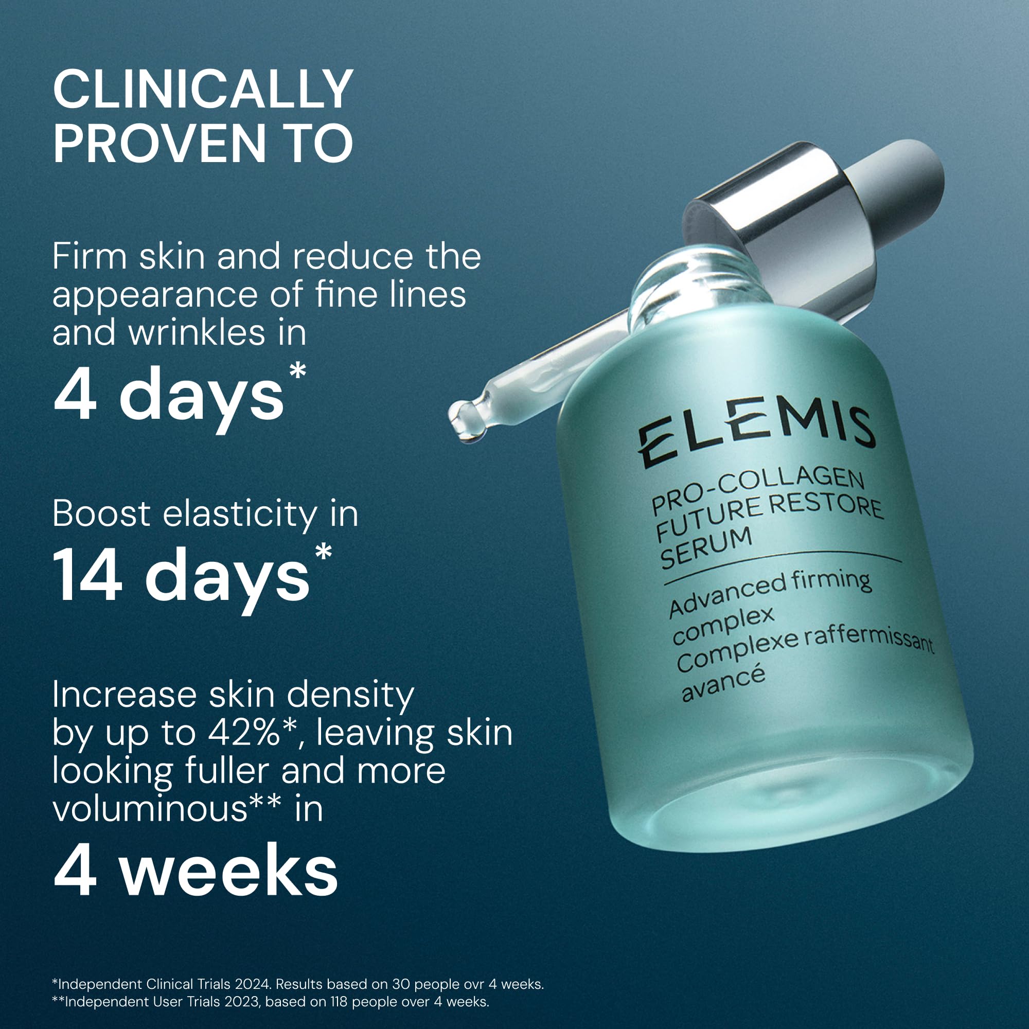 ELEMIS 15ml bottle beside a coin for compact travel-friendly scale