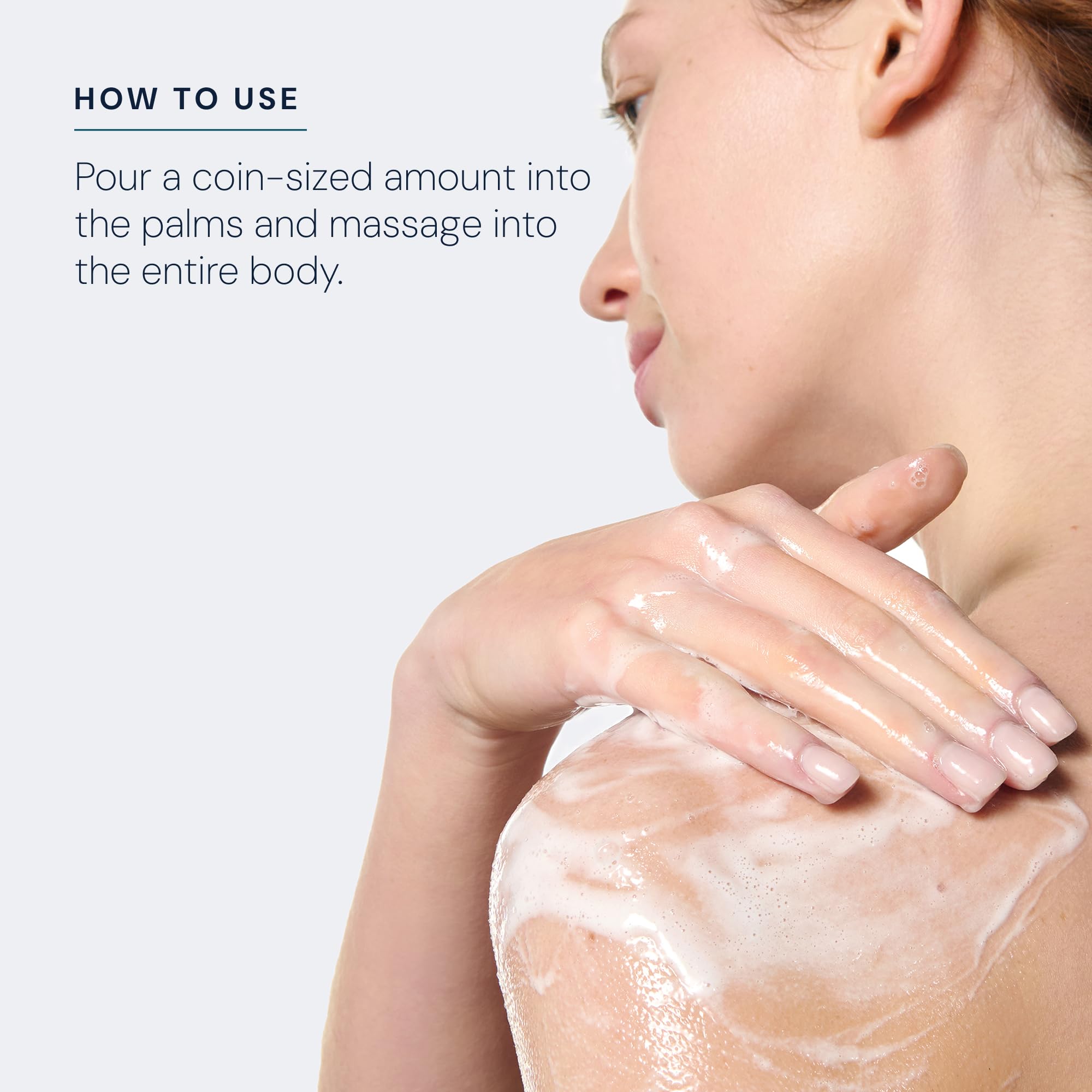 ELEMIS 300ml next to hand for scale showing compact size and travel-friendly benefit