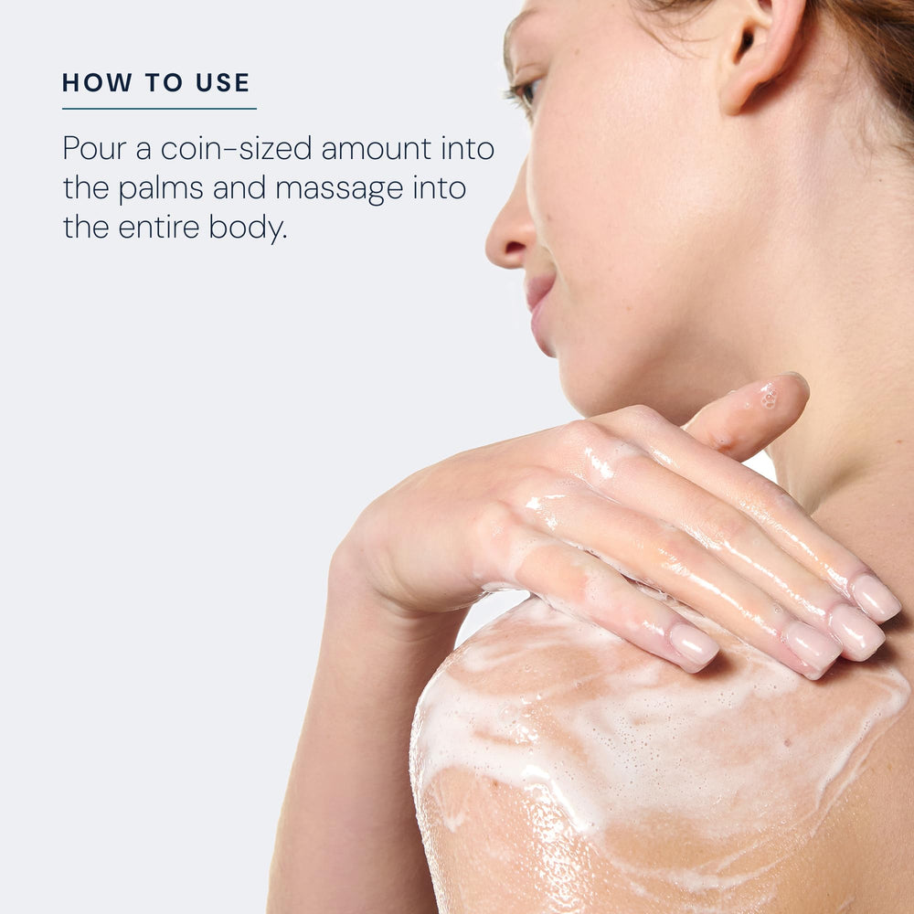ELEMIS 300ml next to hand for scale showing compact size and travel-friendly benefit