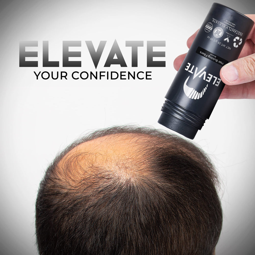 Elevate before and after crown view showing fuller hair and concealed thinning areas