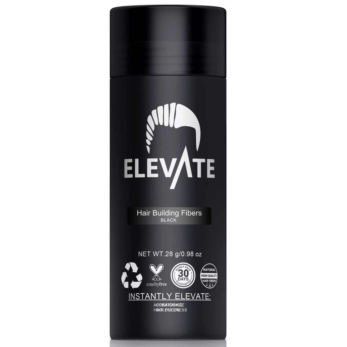 Elevate front packaging showing bottle and label for easy identification and confidence