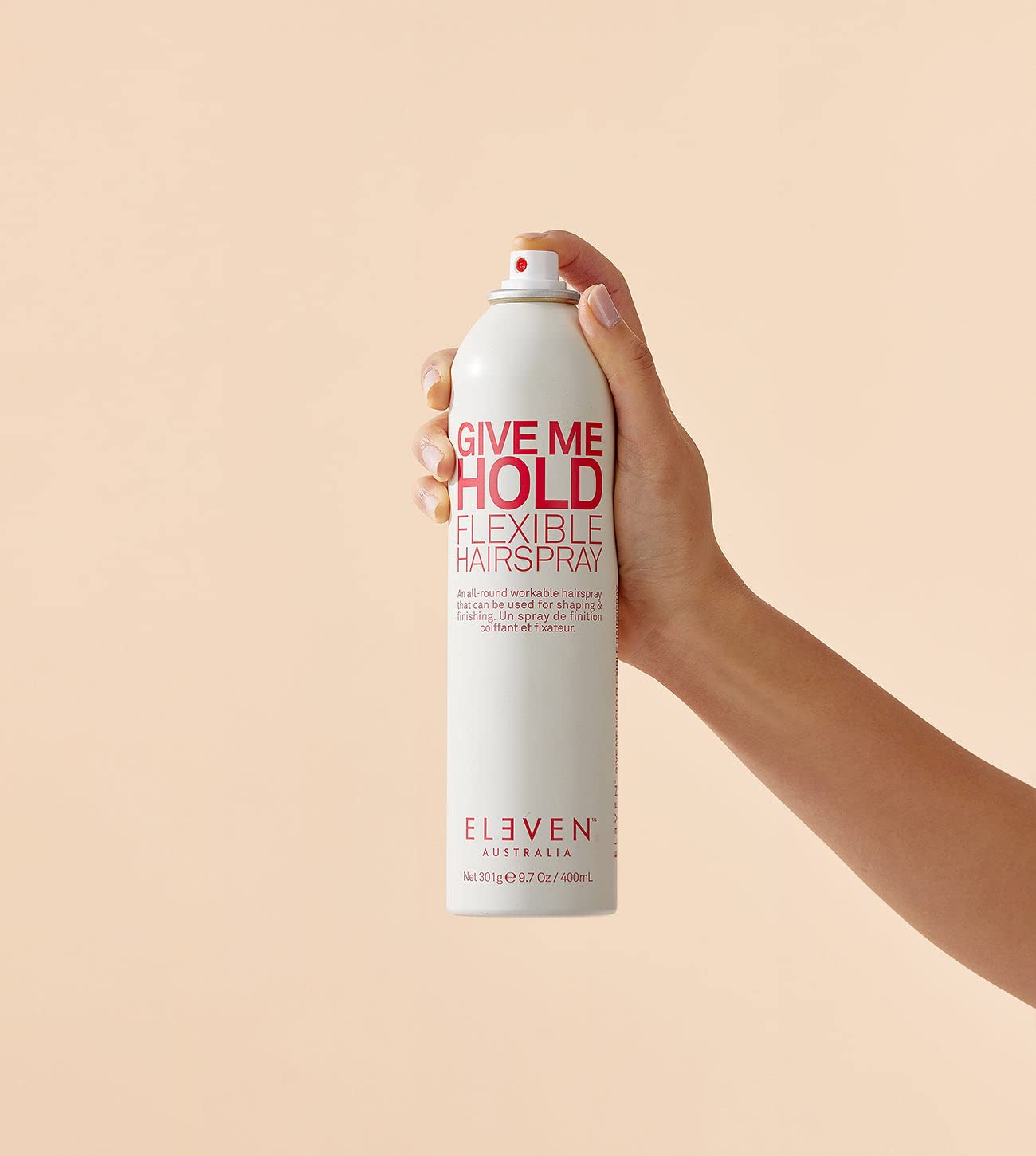 ELEVEN AUSTRALIA spray action mist illustrating even coverage for volume and texture