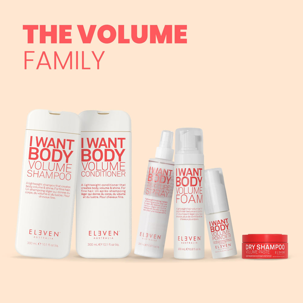 ELEVEN AUSTRALIA styled voluminous hair demonstrating fuller-looking finish