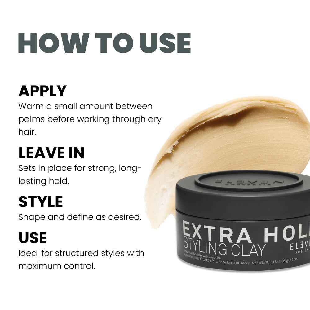 ELEVEN AUSTRALIA styled hair side profile displaying matte texture and defined hold