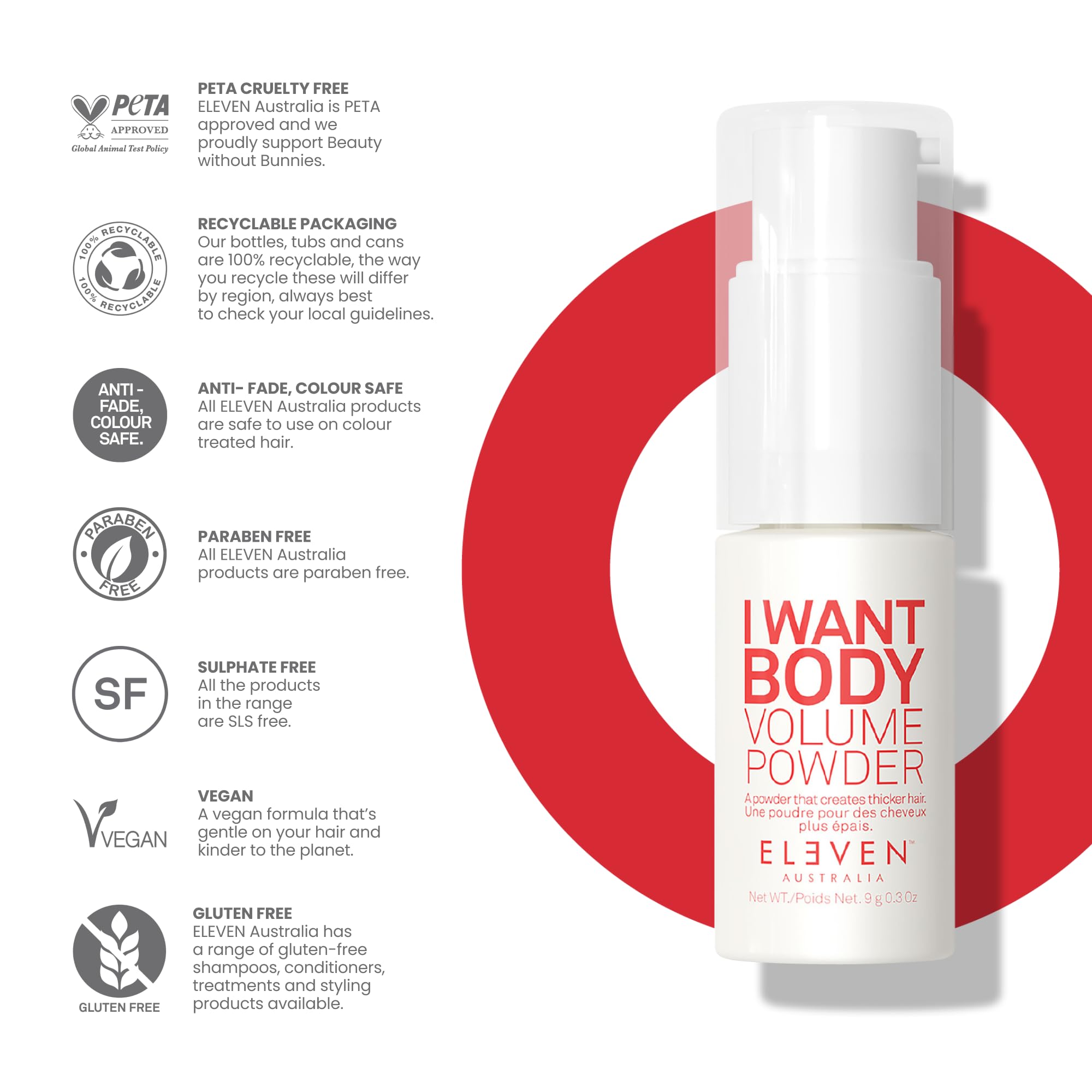 ELEVEN AUSTRALIA product label close-up highlighting vegan and cruelty-free