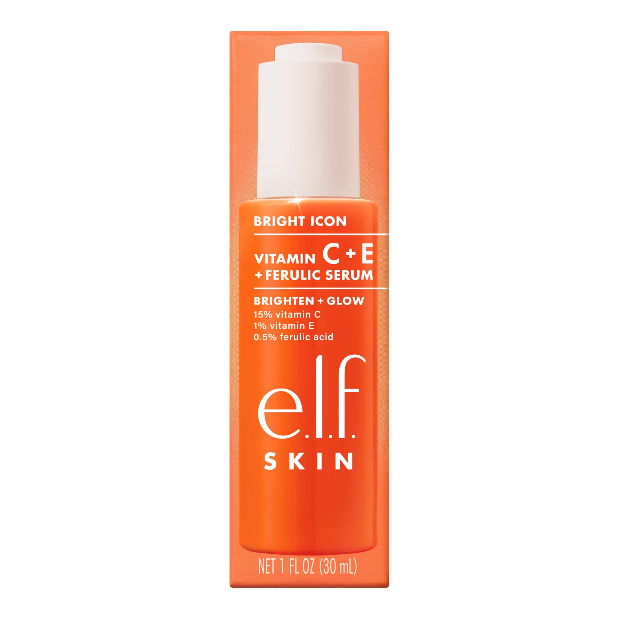 e.l.f. Bright Icon size comparison with 1 oz bottle for scale and portability