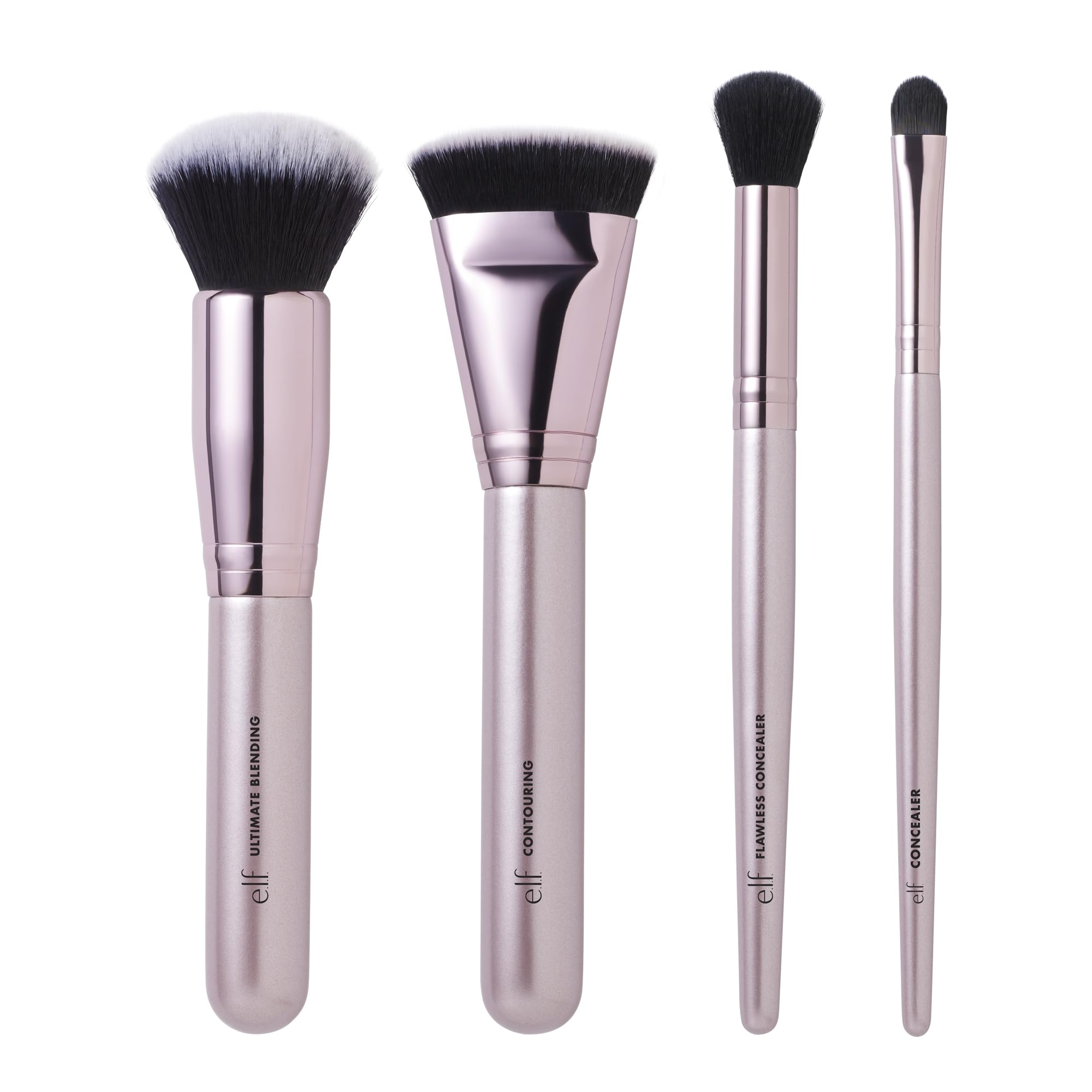 e.l.f. brush kit front view showing four brushes and packaging, professional finish
