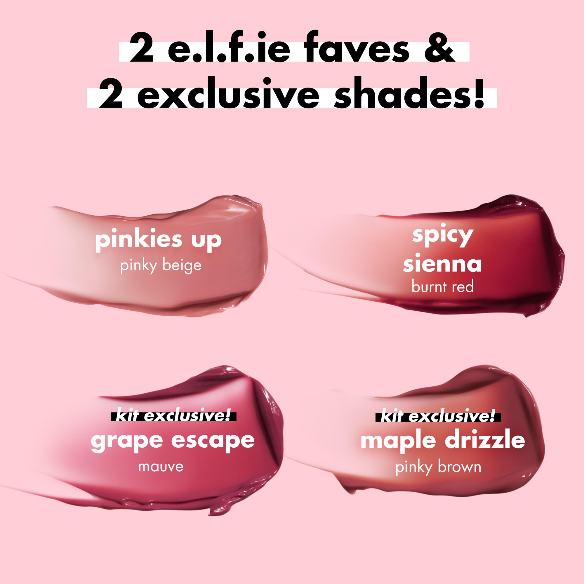 e.l.f. gloss texture close-up showing smooth, glossy formula and buildable finish