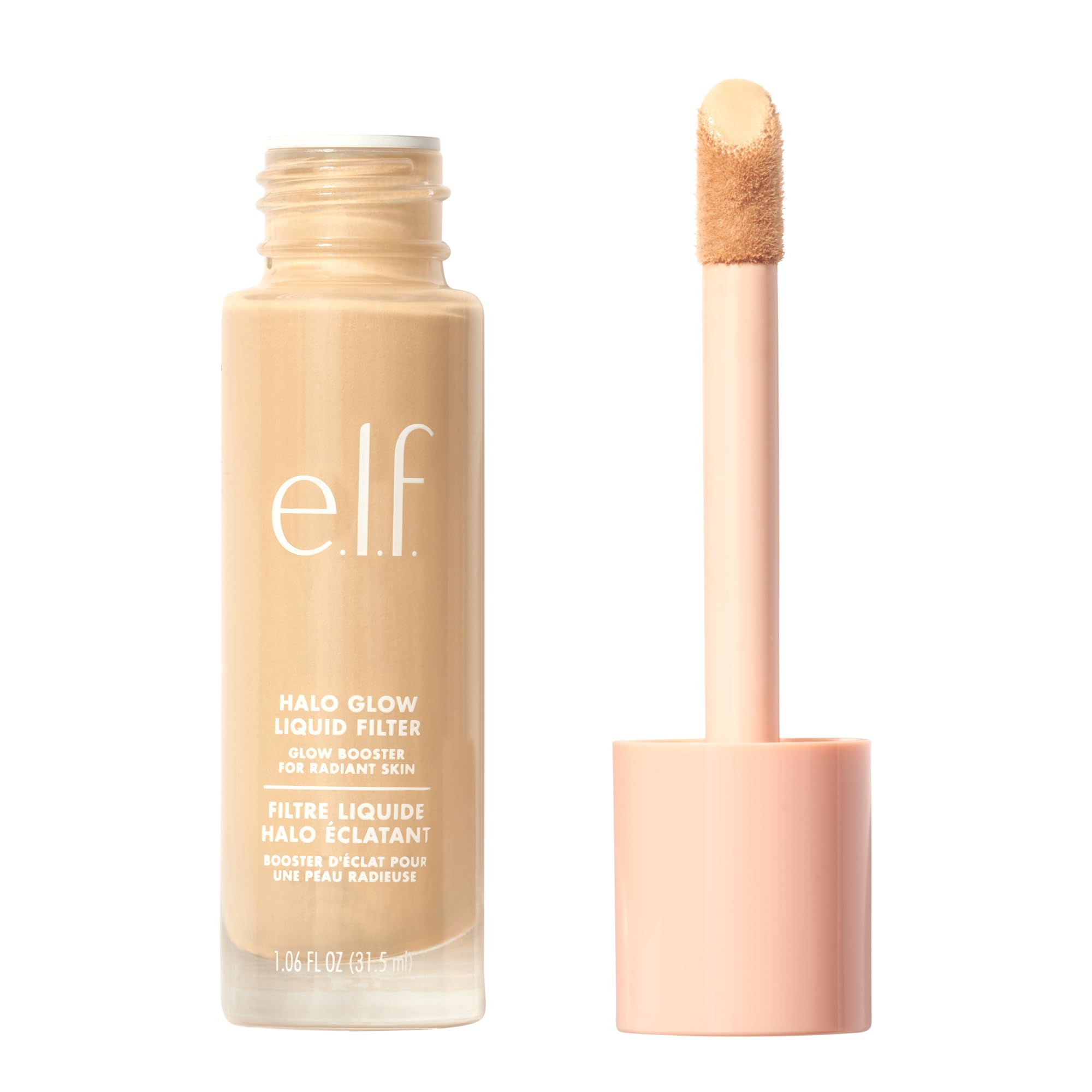 e.l.f. Halo Glow front packaging showing bottle and label, highlights product identity and appeal
